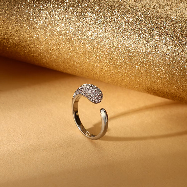 Blyštivý otevřený prsten s krystaly Design SAYP1401