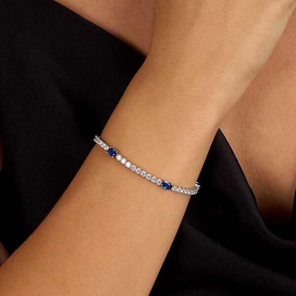Tenisový náramek s modrými zirkony Tesori SAIW268