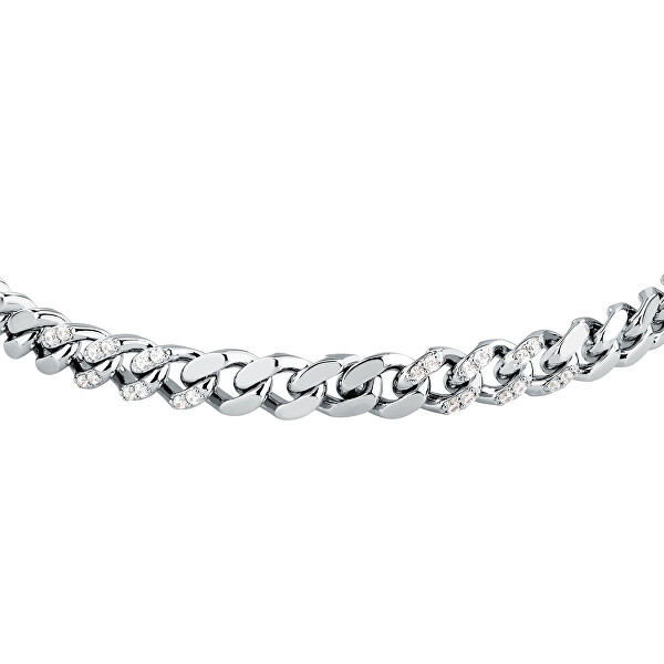 Dámský stříbrný náramek se zirkony Cuban Chain Trame SAAG03