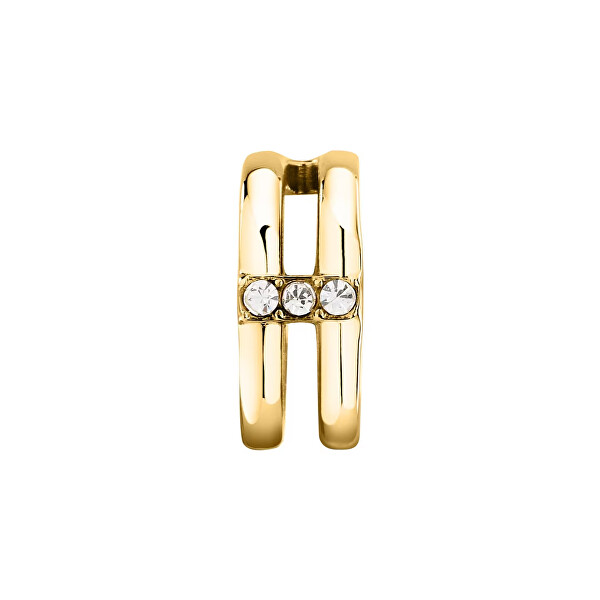 Dvojitá pozlacená single záušnice s krystaly Earcuff SAUP40