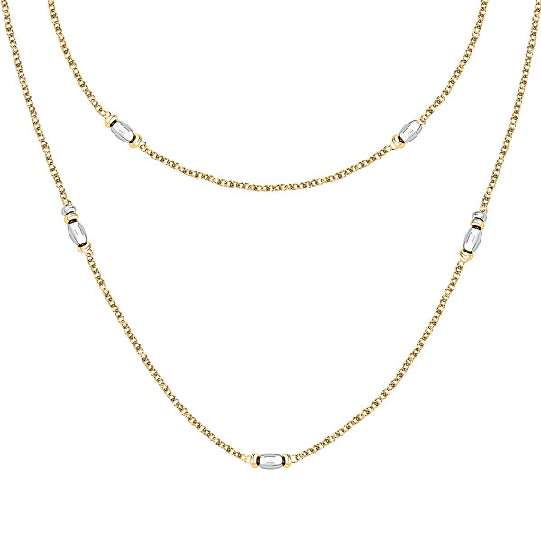 Dvojitý pozlátený náhrdelník s korálkami Colori SAXQ02