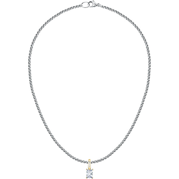 Elegantný oceľový bicolor náhrdelník Drops SCZ1325