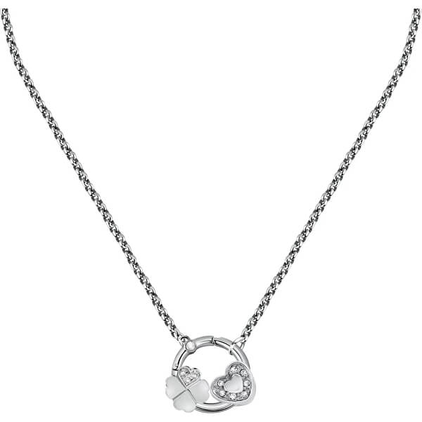 Elegantný oceľový náhrdelník pre šťastie Drops SCZ1179