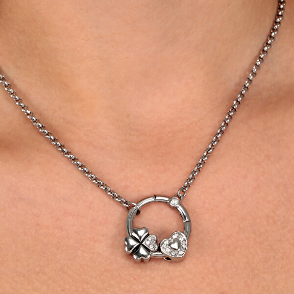 Elegantní ocelový náhrdelník pro štěstí Drops SCZ1179