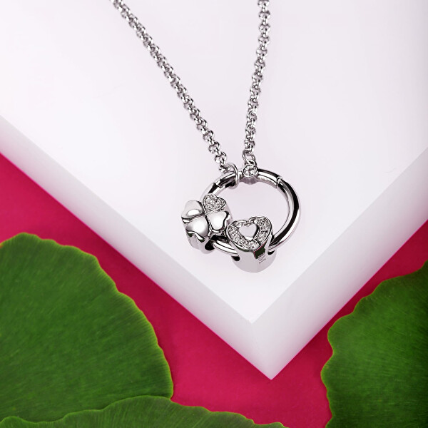 Elegantný oceľový náhrdelník pre šťastie Drops SCZ1179