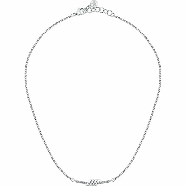 Elegante collana in acciaio con cristalli Torchon SAWZ04