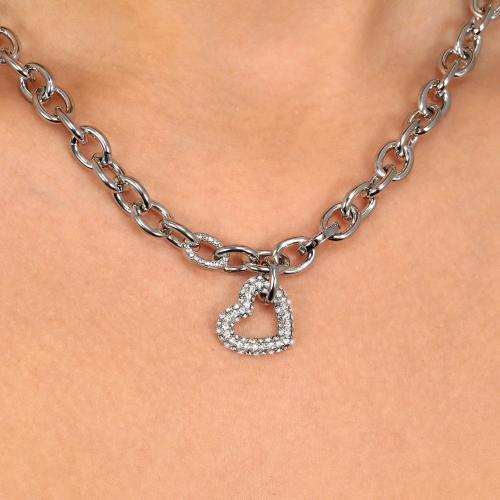 Elegantný oceľový náhrdelník so srdiečkom Incontri SAUQ05