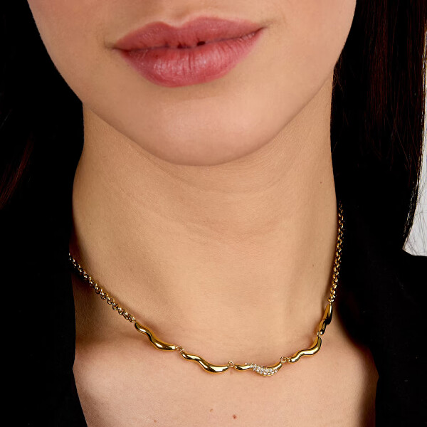 Elegantní pozlacený náhrdelník s krystaly Design SAYP01