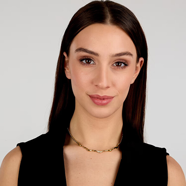 Elegantní pozlacený náhrdelník s krystaly Design SAYP01