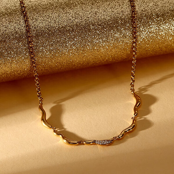 Elegantní pozlacený náhrdelník s krystaly Design SAYP01