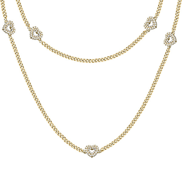 Elegantný pozlátený náhrdelník so srdiečkami Incontri SAUQ03
