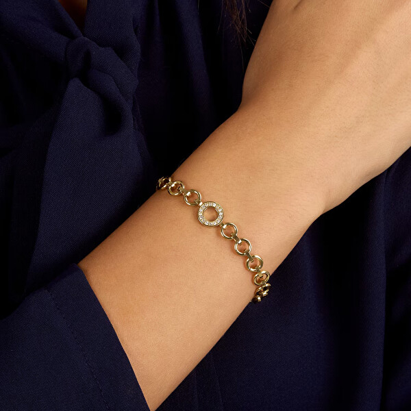 Elegantní pozlacený náramek s krystaly Intrecci SAZC05