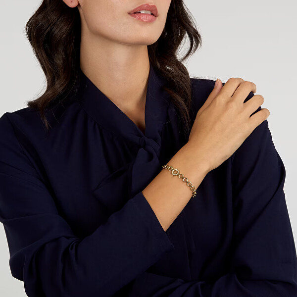 Elegantní pozlacený náramek s krystaly Intrecci SAZC05