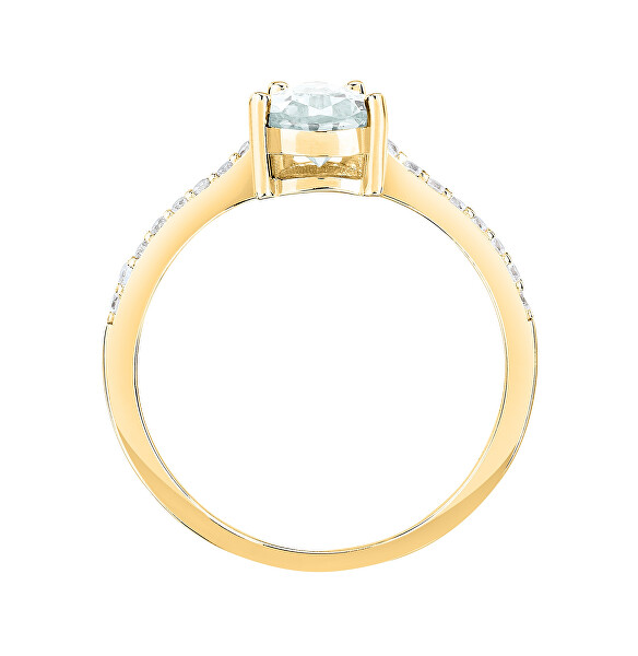 Elegante anello placcato in oro con zirconi SAIW2100