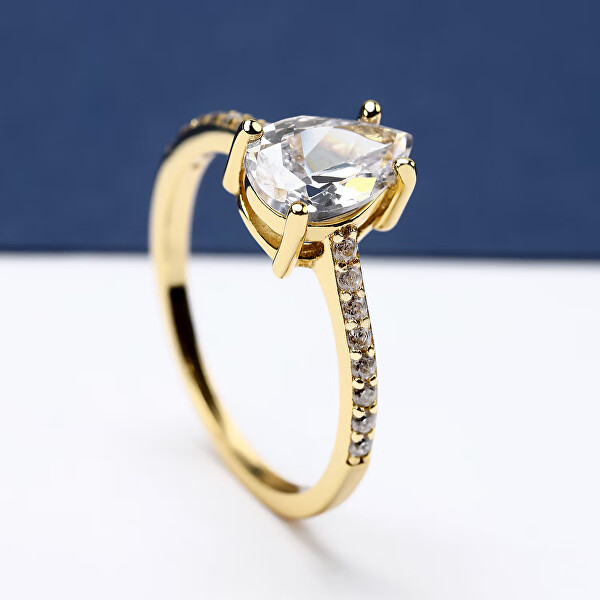 Eleganter vergoldeter Ring mit Zirkonias Tesori SAIW2100