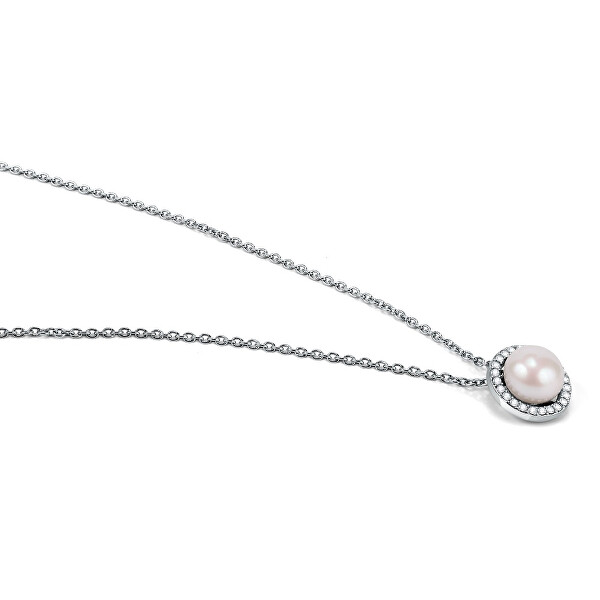 Elegantný strieborný náhrdelník s perlou Perla SAER49