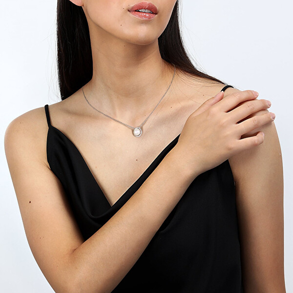 Elegantní stříbrný náhrdelník s perlou Perla SAER49