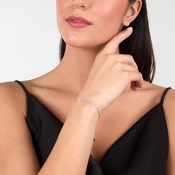 Elegantný strieborný náramok so zirkónmi Luminosa SAIW324