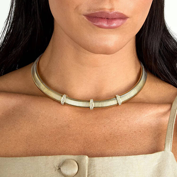 Fashion pozlátený náhrdelník s kryštálmi Onda SAZP22