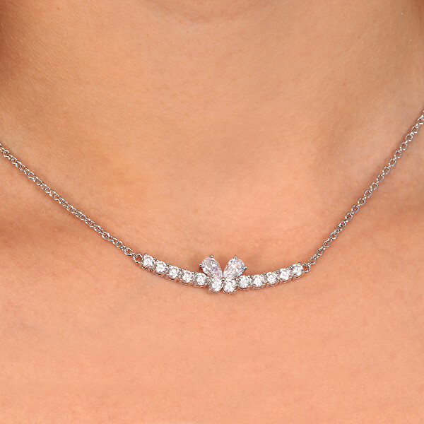 Jedinečný dámský náhrdelník s čirými zirkony Scintille SAQF06
