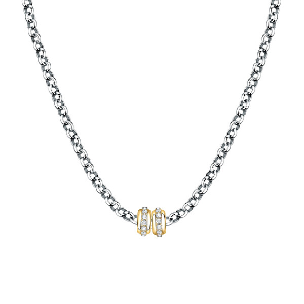 Luxusný oceľový bicolor náhrdelník Drops SCZ1262