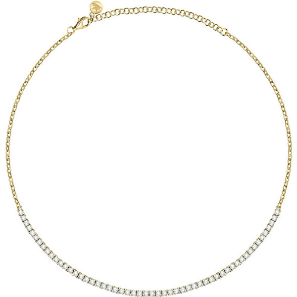 Luxusný pozlátený náhrdelník s čírymi zirkónmi Scintille SAQF24