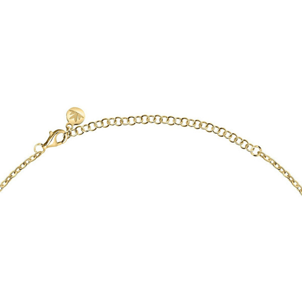 Luxuriöse vergoldete Halskette mit klaren Zirkonen Scintille SAQF24