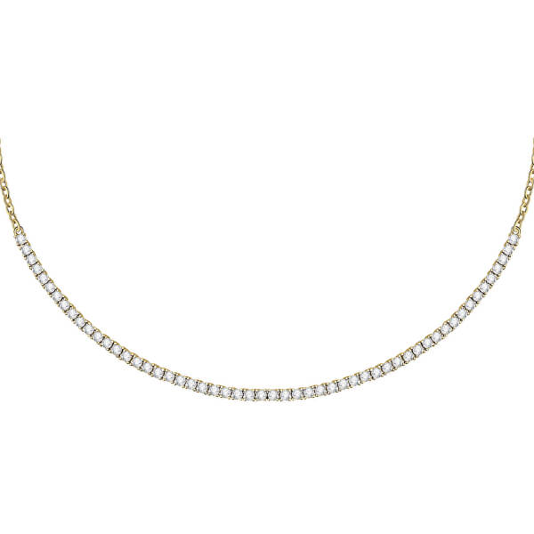 Luxusný pozlátený náhrdelník s zirkónmi Scintille SAQF04