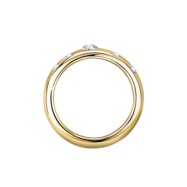 Lussuoso anello dorato con cristalli Poetica 5535565