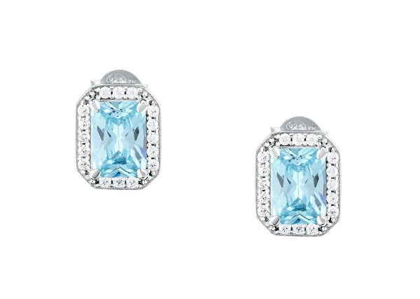 Blyštivé stříbrné náušnice s kubickými zirkony Tesori SAIW319