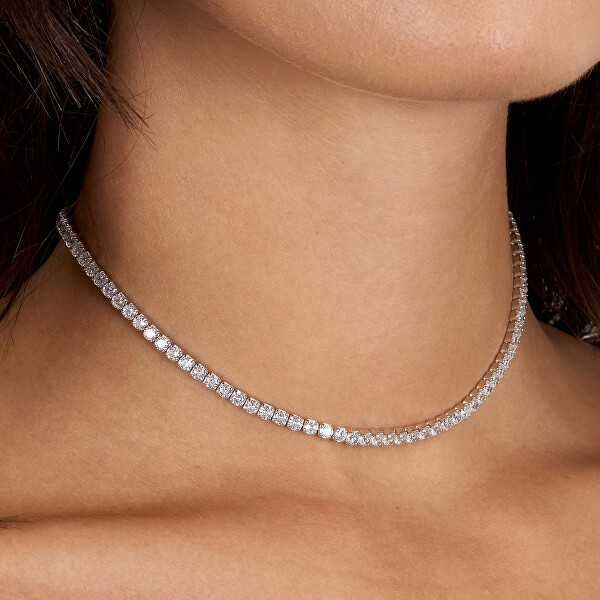 Luxusní tenisový náhrdelník s kubickými zirkony Tesori SAIW314