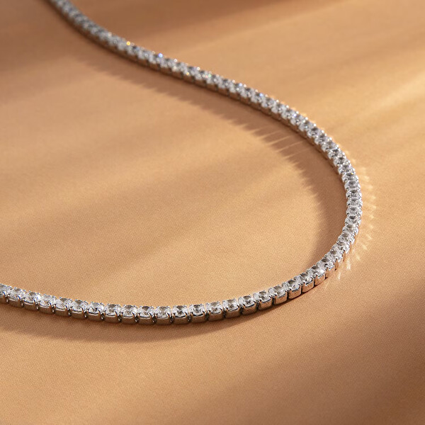 Luxusní tenisový náhrdelník s kubickými zirkony Tesori SAIW314