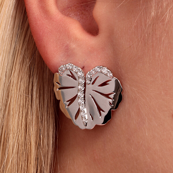 Moderne Ohrringe in Form von Blättern Ninfea SAUE04