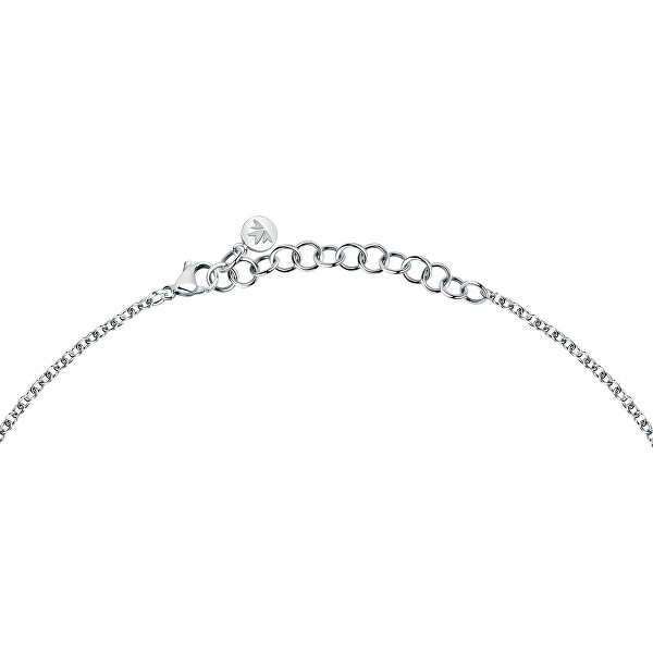 Moderný oceľový bicolor náhrdelník pre šťastie Istanti SAVZ04