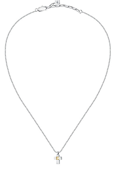 Moderní ocelový náhrdelník pro muže Gold SATM25