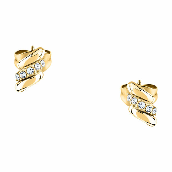 Moderne vergoldete Ohrringe mit Kristallen Torchon SAWZ11