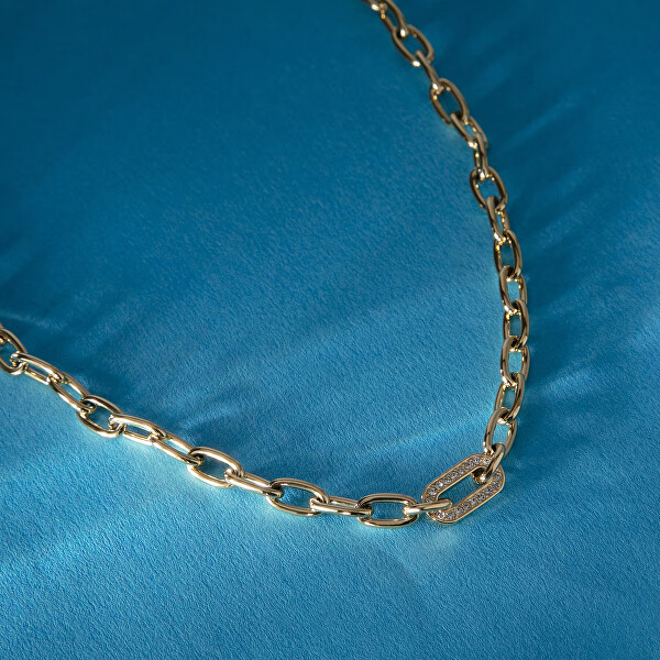 Moderní pozlacený náhrdelník s krystaly Intrecci SAZC02