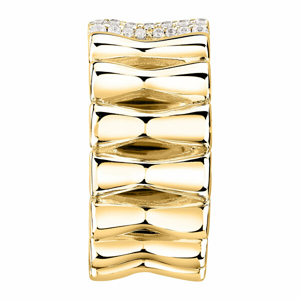 Moderner vergoldeter Ring aus recyceltem Silber Essenza SAWA19