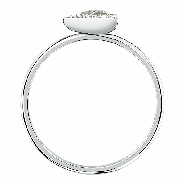 Módny oceľový prsteň s kryštálmi Trilliant SAWY08