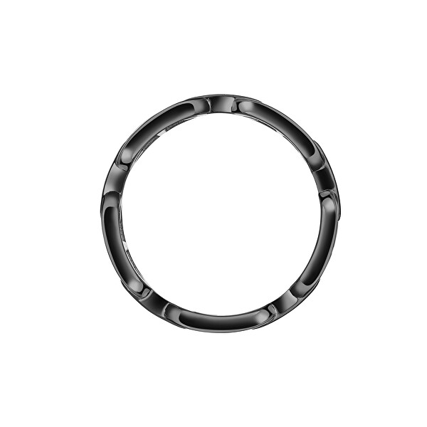 Nadčasový čierny prsteň z ocele Catene SATX250