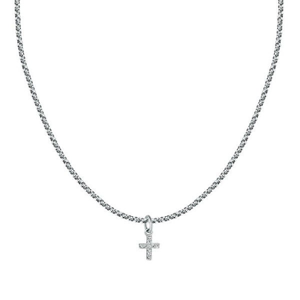 Nadčasový ocelový náhrdelník s křížkem SCZ1288