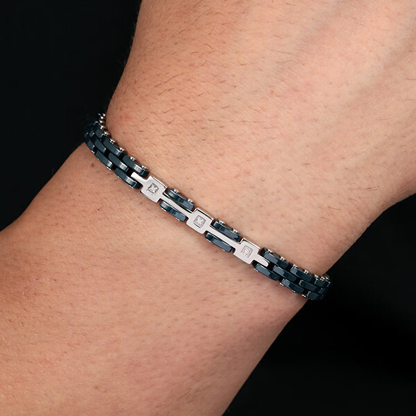 Nadčasový pánský bicolor náramek s diamanty Diamonds SAUK04