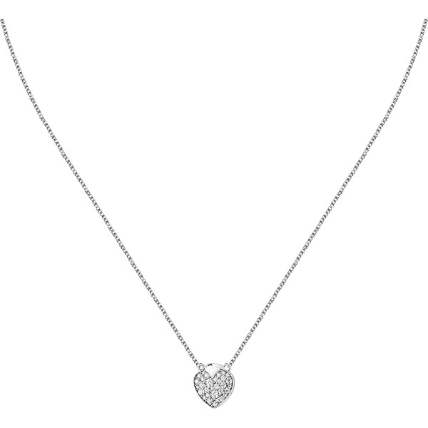 Nežný oceľový náhrdelník Srdiečko s kryštálmi Istanti SAVZ14
