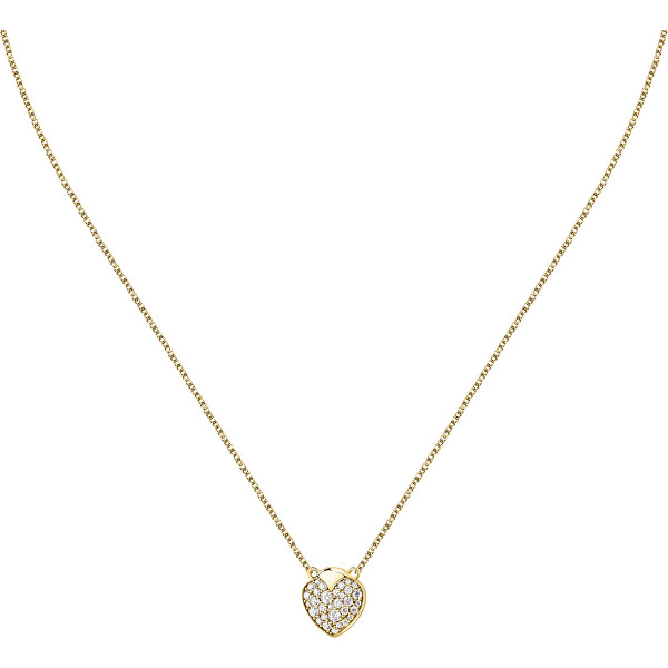 Něžný pozlacený náhrdelník Srdíčko s krystaly Istanti SAVZ13