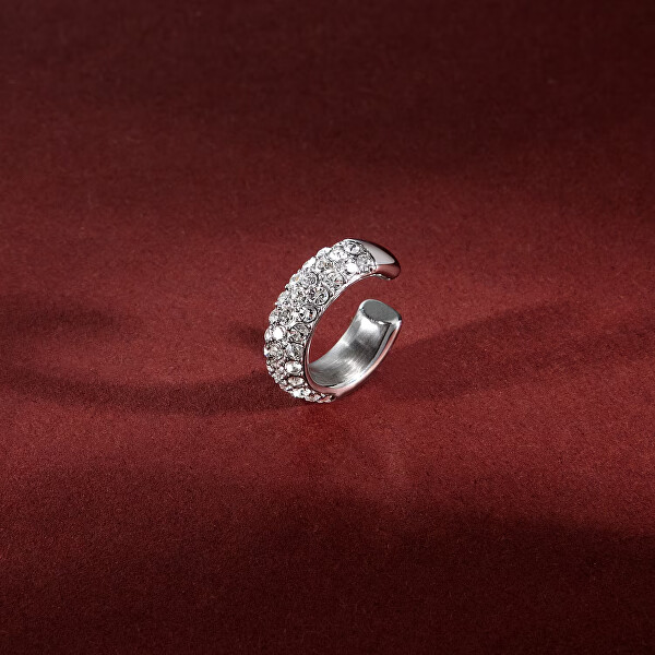 Ocelová single záušnice s krystaly Earcuff SAUP39