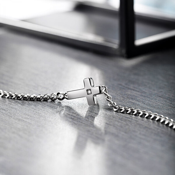 Oceľový náhrdelník s krížom Cross SKR62