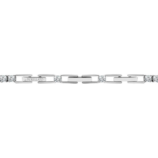 Bracciale moderno in argento con cristalli Alfa SATN01