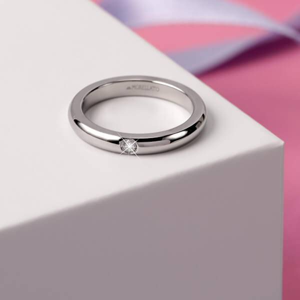 Inel din oțel cu cristal Love Rings SNA46