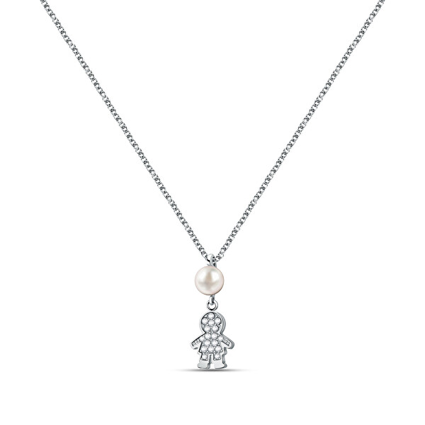 Originale Silberkette mit Männchen Perle SAER45 (Halskette, Anhänger)