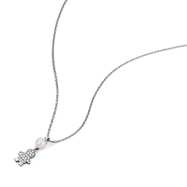 Originale collana in argento con femminuccia Perla SAER45 (catena, pendente)